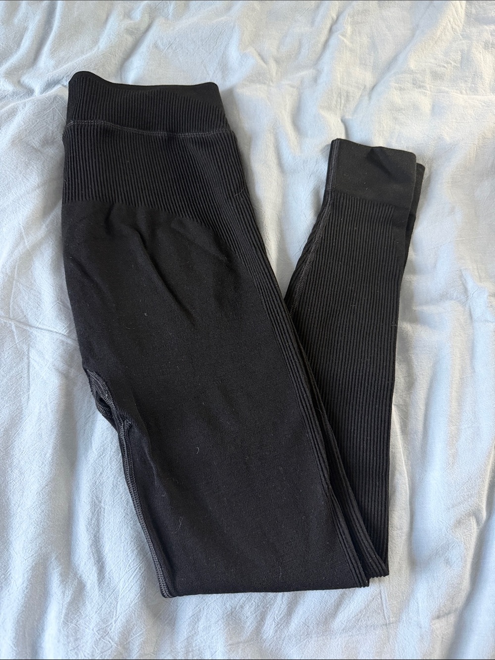 lululemon athletica Black Ribbed High-Rise Leggings